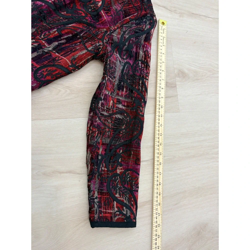 Christopher & Banks Jacket Womens PS Red Paisley Tapestry Zip Up Petite Boho